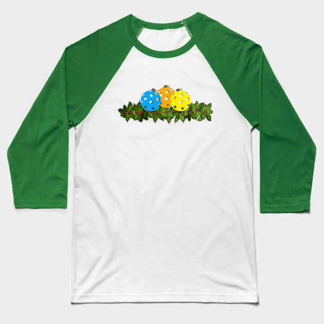 Pickleball Christmas Ornaments Baseball T-Shirt by numpdog